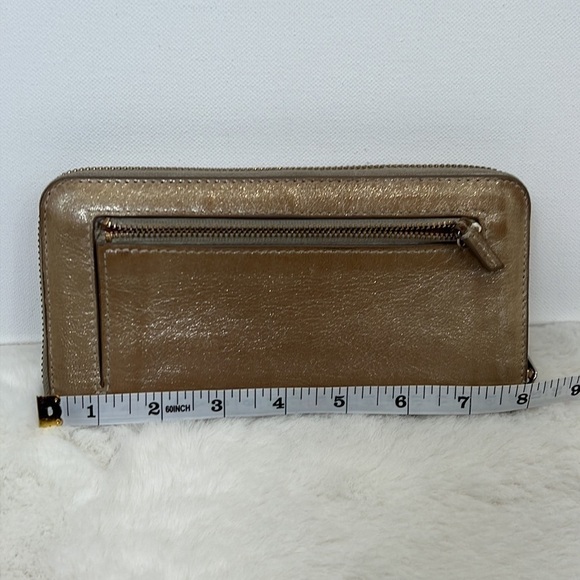 FOSSIL gold sparkle wallet zipper close coin section - Picture 13 of 15